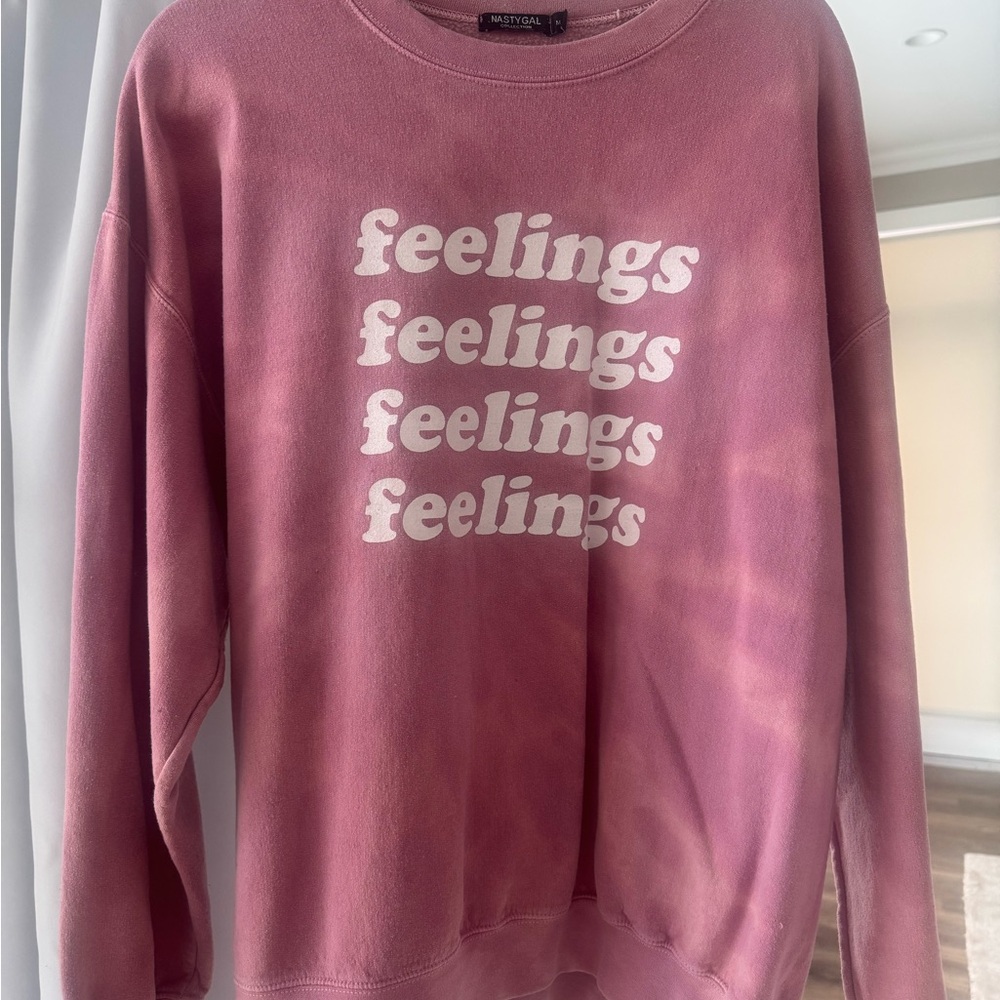 NASTY GAL Pink 'Feelings' Sweatshirt